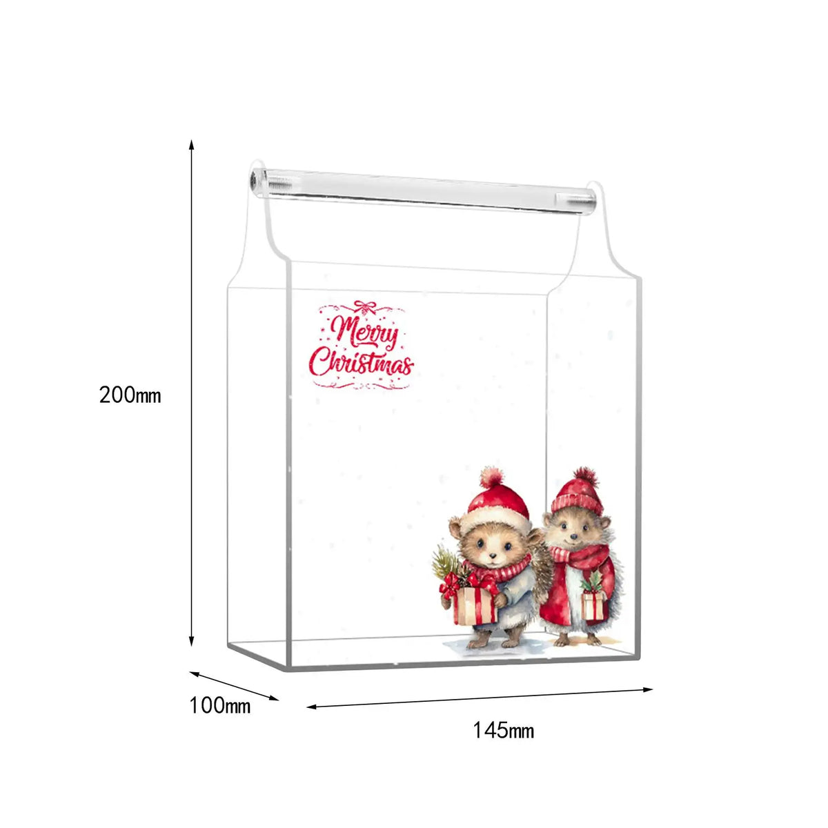 Clear Acrylic Display Box with Handle | Christmas Gift Case