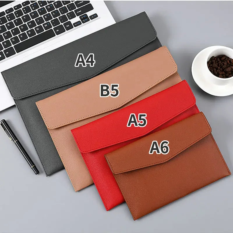PU Leather Document Bag – A4/A5/A6 Envelope File Organizer