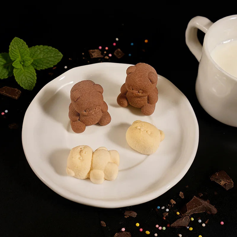 Bear Silicone Mold – 4-Grid Candle, Plaster & DIY Craft