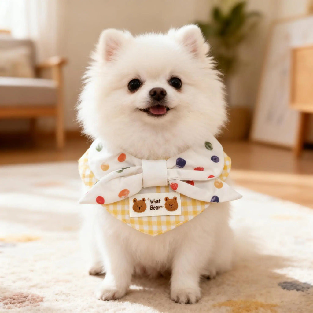 Cute Teddy Bear Pet Collar Scarf for Cats & Dogs