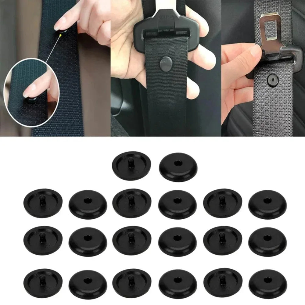 Car Seatbelt Stopper Buckle Clips – 10 Pairs Universal Fit