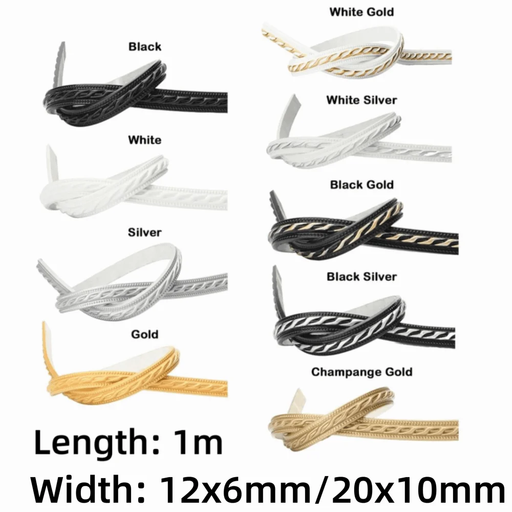 Self-Adhesive Faux Embossed Wall Border Trim Strip 1M PVC