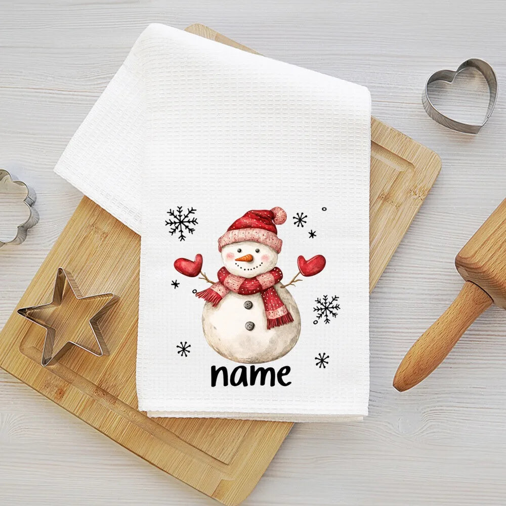 Personalized Christmas Tea Towel – Festive Holiday Kitchen Gift