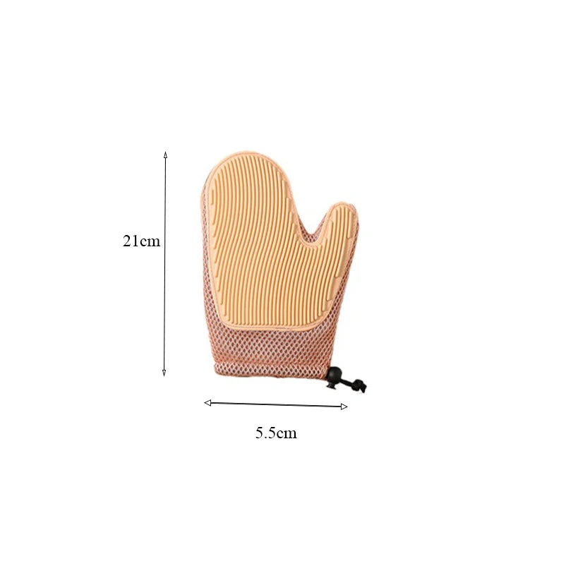 Two-Sided Silicone Pet Grooming Glove for Cats & Dogs