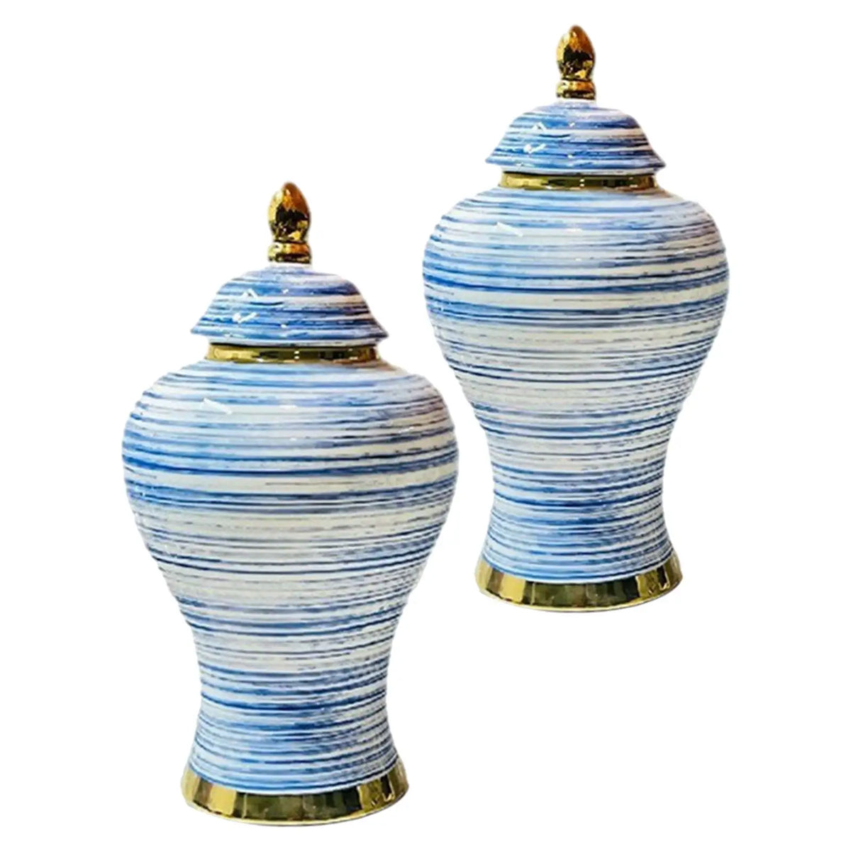 Porcelain Ginger Jar Ceramic Vase & Storage Jar with Lid