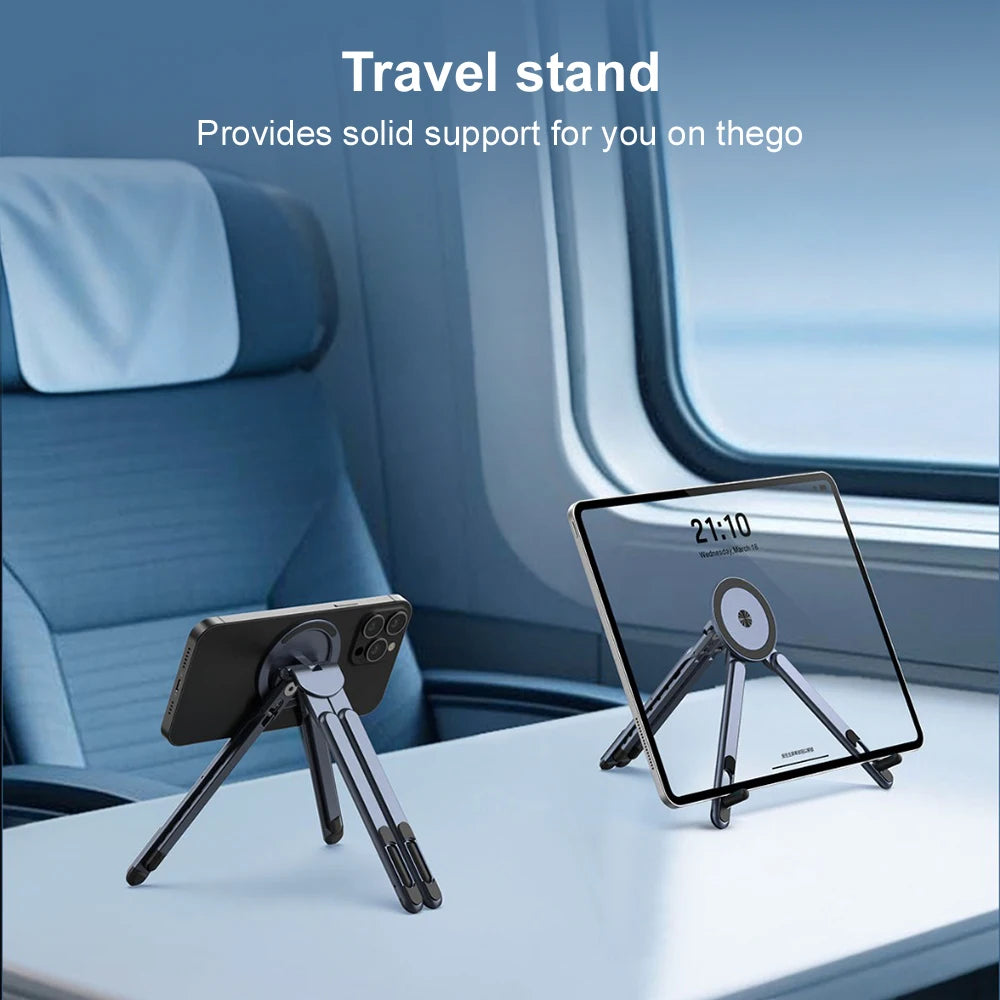 AKABEILA 3-in-1 Magnetic Phone Holder Foldable Tripod Stand