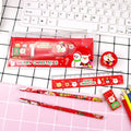 6-Piece Christmas Stationery Set – Pencil, Ruler, Eraser & Bag