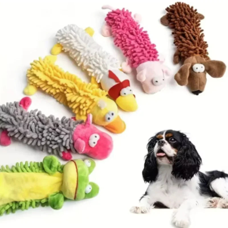 Squeaky Plush Pet Toy – Cute Hippo & Pig Design for Dogs