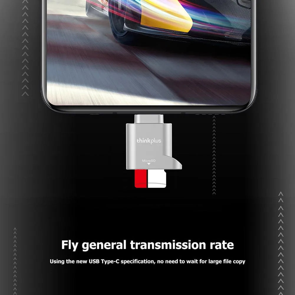 Lenovo ThinkPlus USB-C MicroSD Card Reader – 480Mbps, 512GB