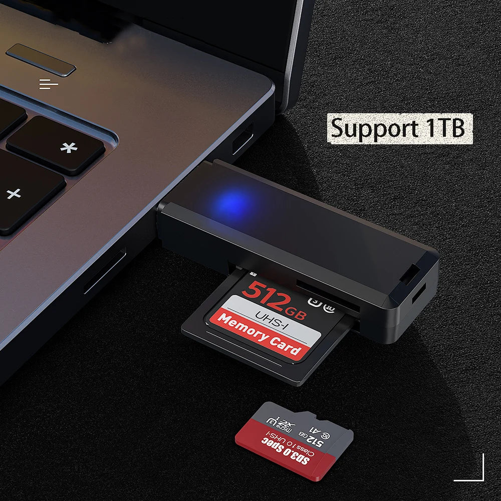 USB 3.0 Multi-Format Card Reader – SD, Micro SD, Up to 1TB