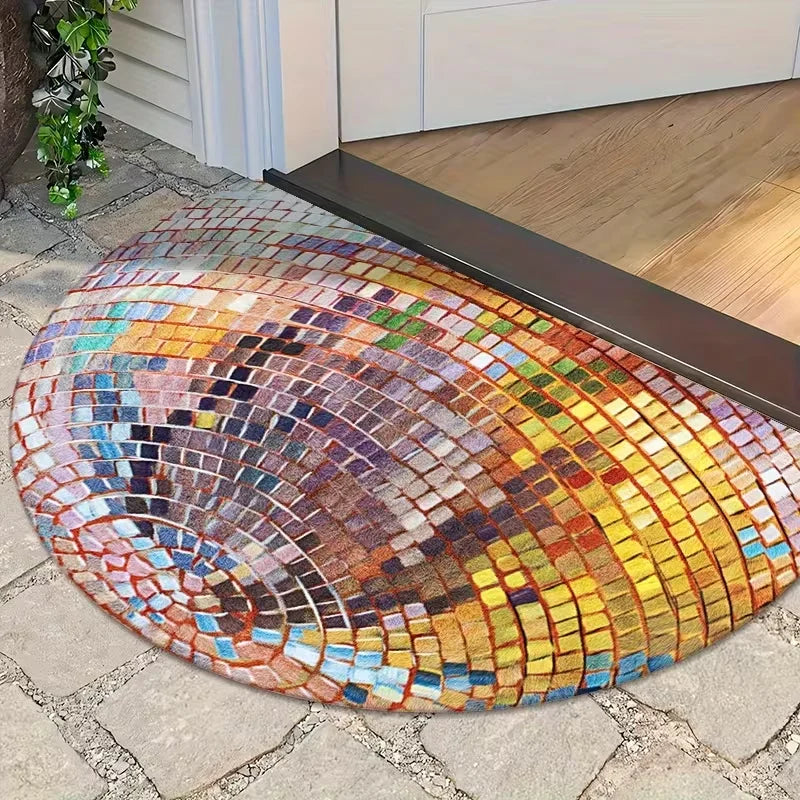 Semi-Circular Disco Ball Door Mat – Anti-Slip & Washable