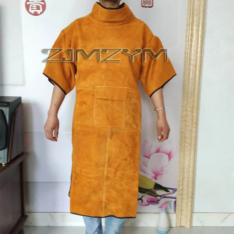 Cowhide Leather Welding Apron – Flame & Wear Resistant Coat