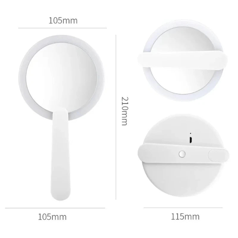 Foldable LED Makeup Mirror – Portable Lighted Compact Travel