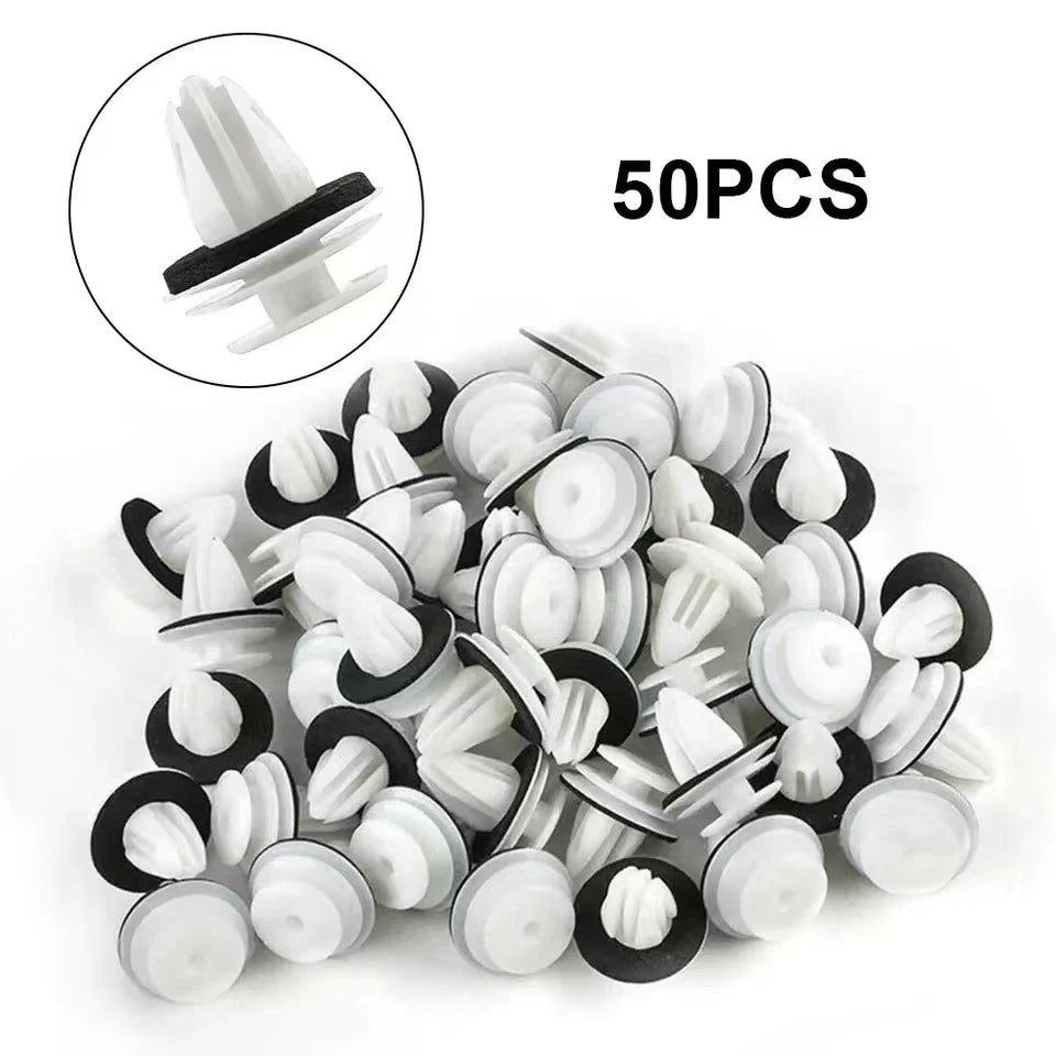 50-Pc Universal Car Panel Clips Bumper Fastener Rivet Set
