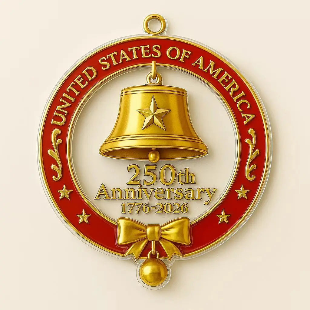 USA 250th Anniversary Bell Ornament | Patriotic Acrylic Decor
