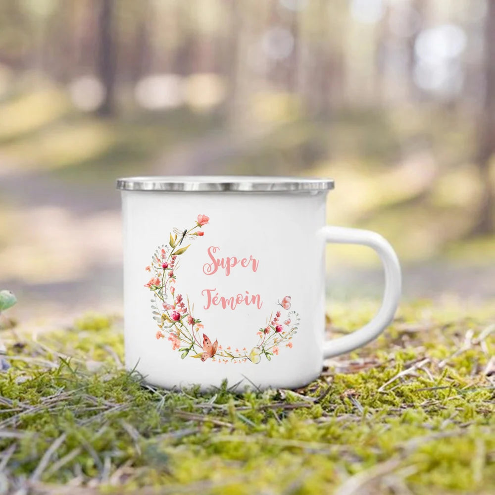 Wedding Witness Enamel Mug – Bridesmaid & Best Man Gift
