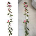 Artificial Mixed Flower Garland 185cm | Rose Peony Vine Decor