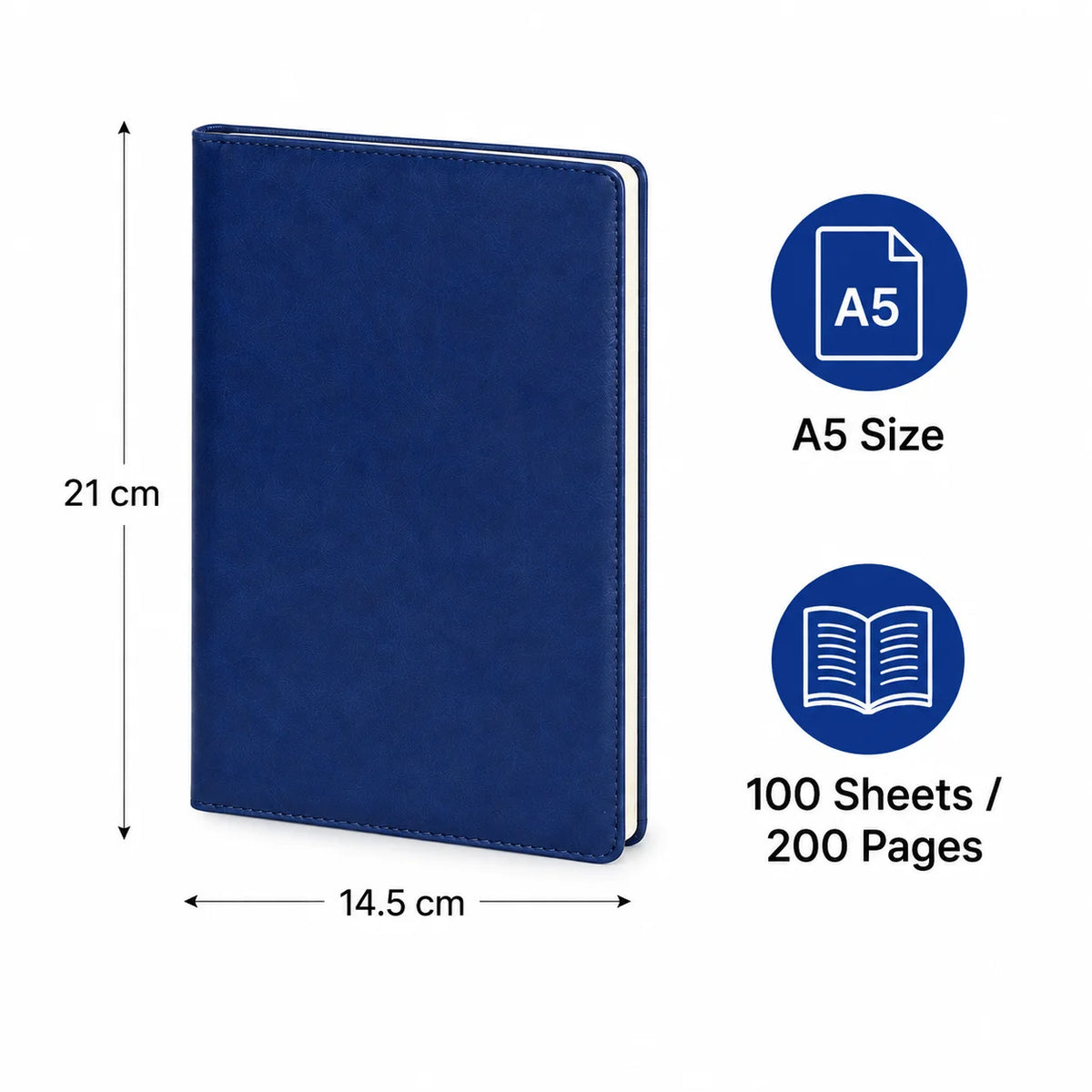 A5 PU Leather Notebook 200 Pages Lined Journal | Work & Study