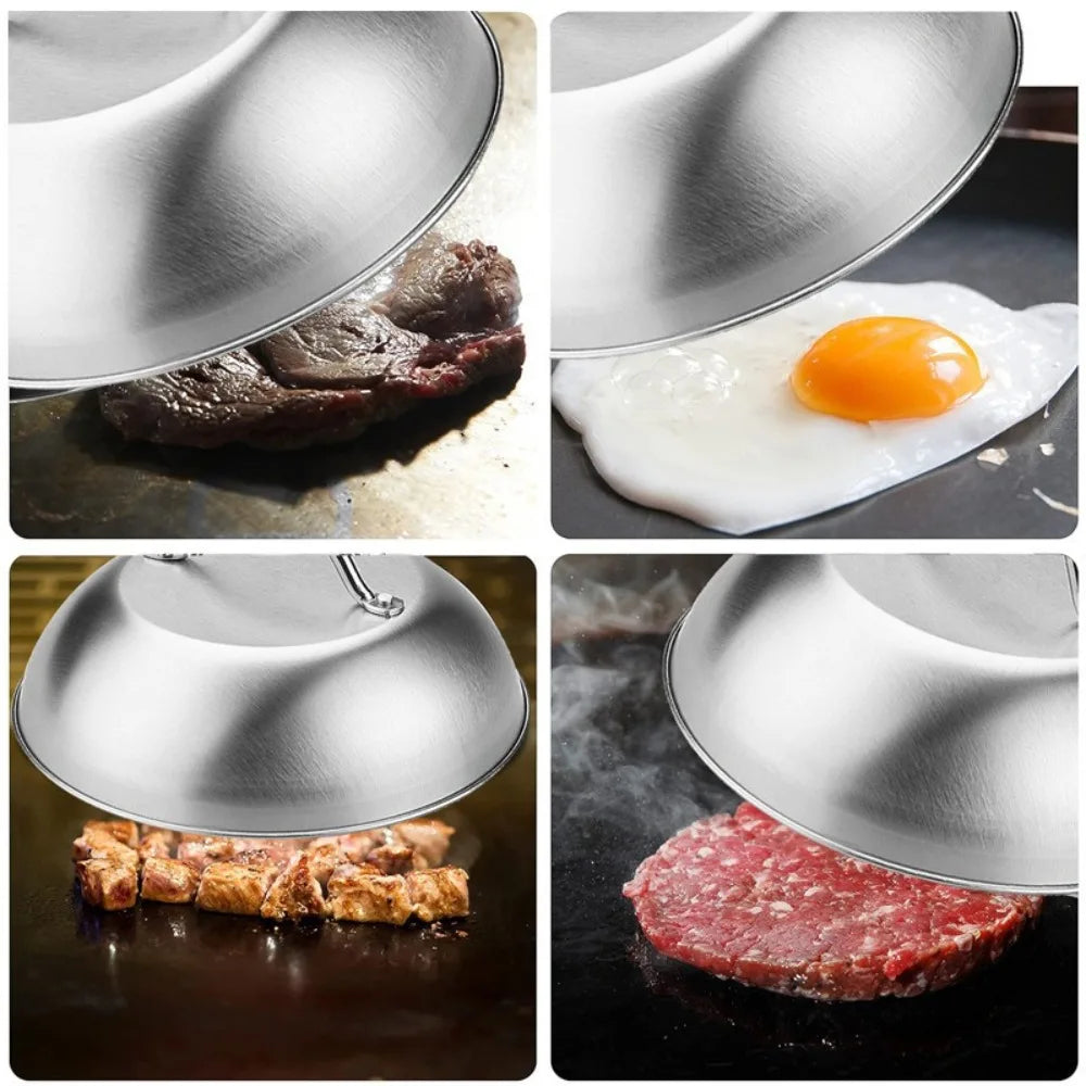 Stainless Steel Cheese Melting Dome 6 & 9 Inch BBQ Cover