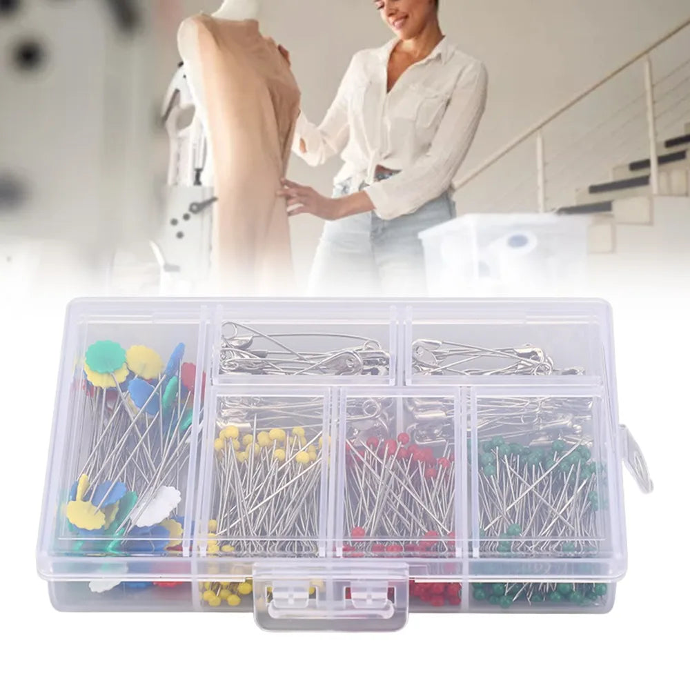 400-Piece Glass Ball Head Sewing Pins – Multicolor Straight Pins
