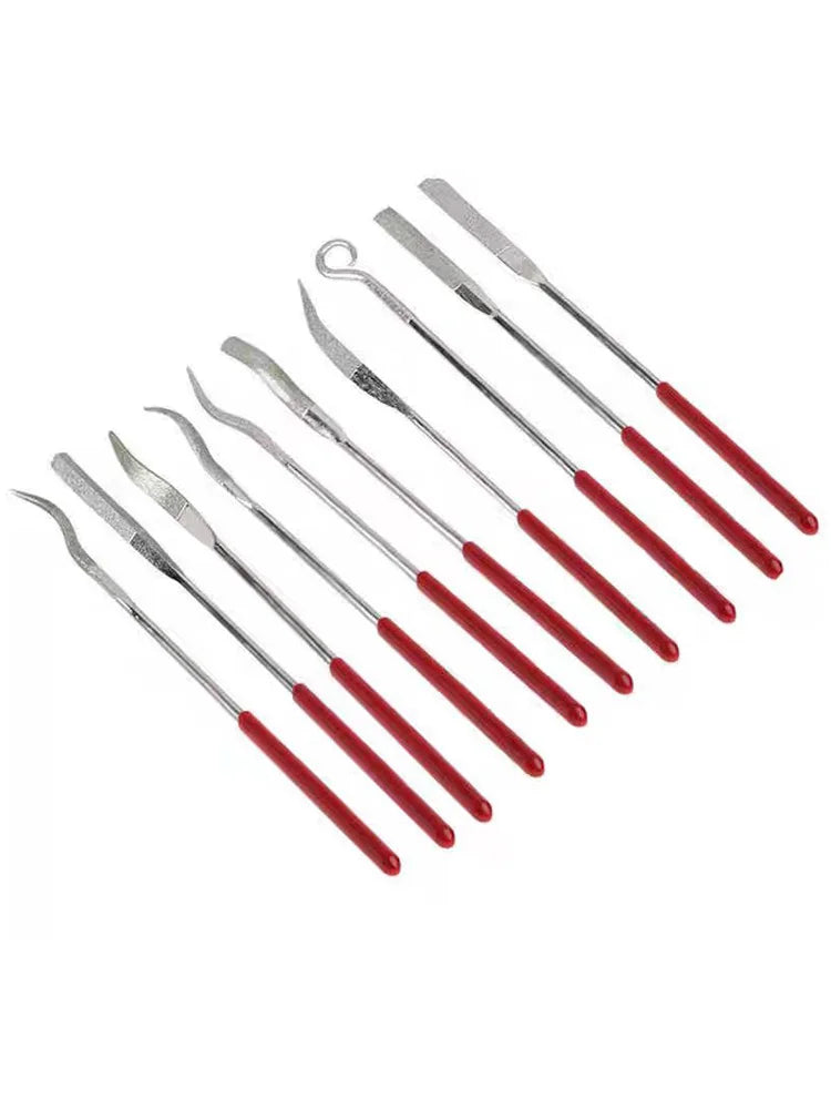 10-Piece Emery File & Burr Set – Metal Mould Glass Grinding