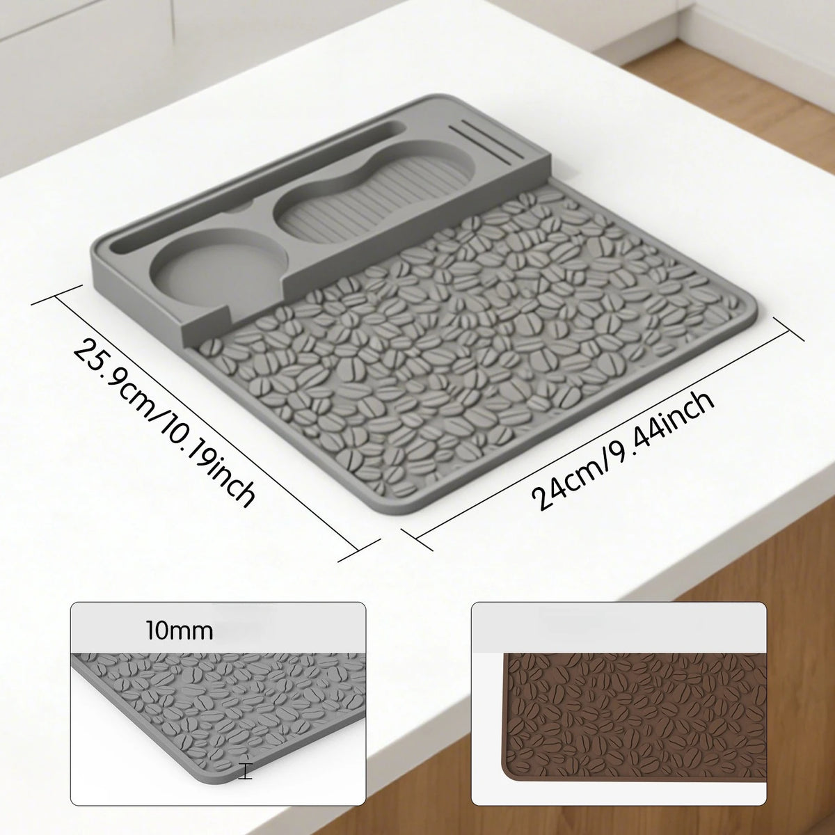 VIKAMA Silicone Coffee Mat – Non-Slip Espresso Tamping Pad
