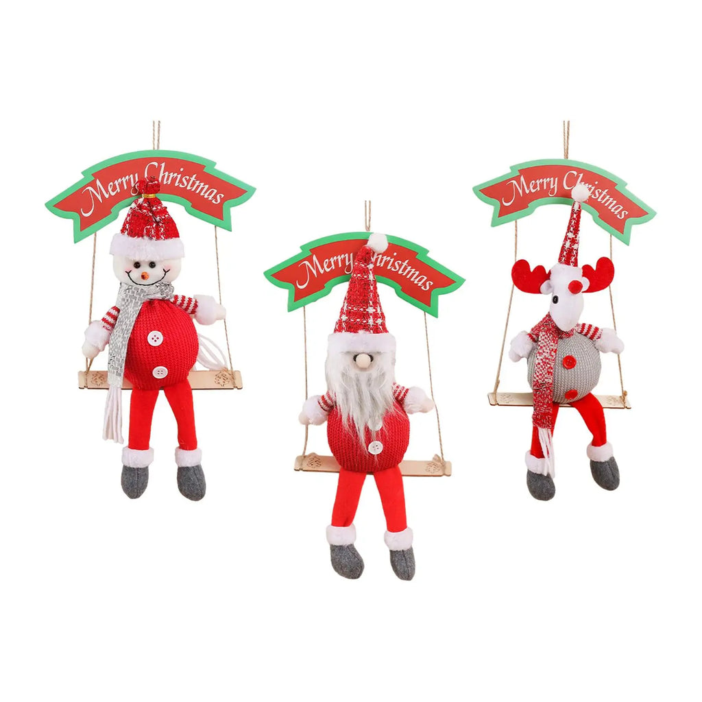 Christmas Plush Swing Doll Ornament | Cute Cartoon Tree Decor
