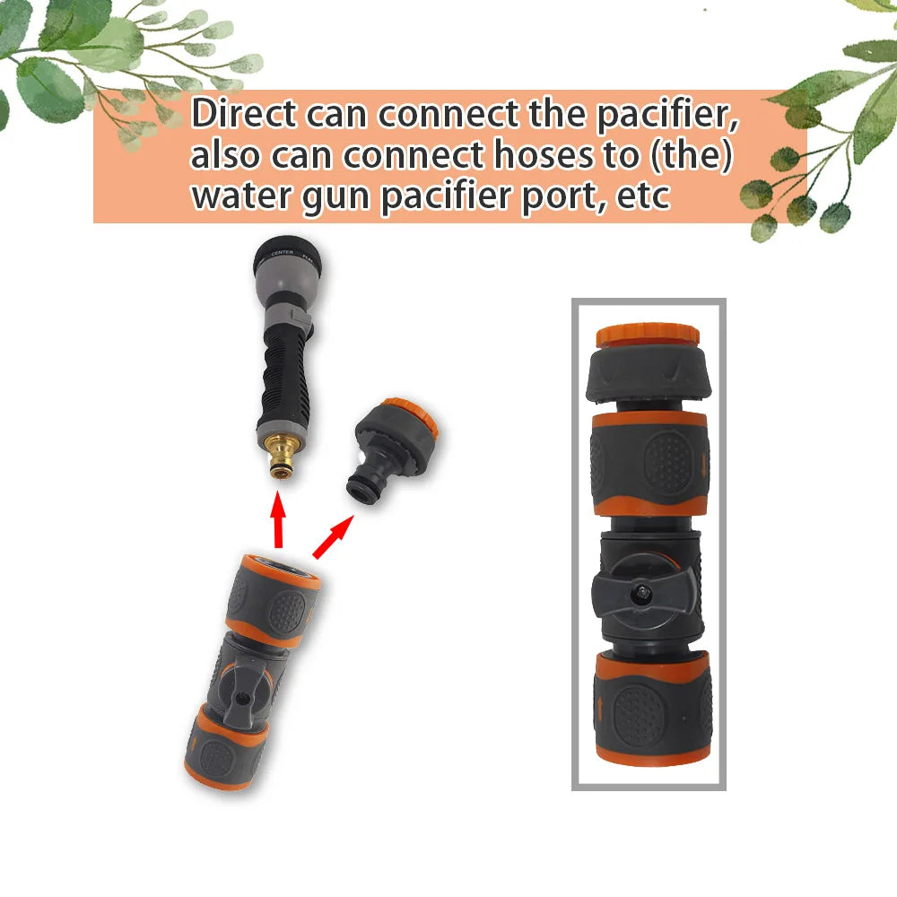Garden Hose Quick Connector 1/2" 3/4" 1" On/Off Tap Valve
