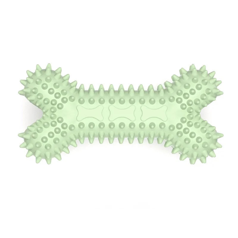 Spiky Rubber Dog Chew Toys – Bone & Ball Teething Set