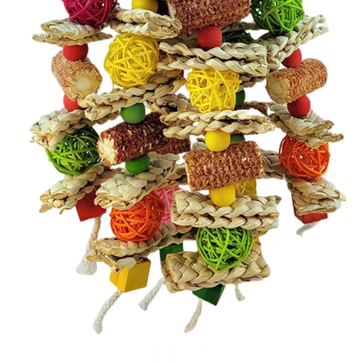 Wooden Parrot Chewing Toy – Cage Hanging Perch & Platform
