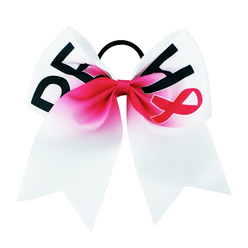 20-Pack 8" Pink Ribbon Cheer Bow Hair Ties for Girls & Women