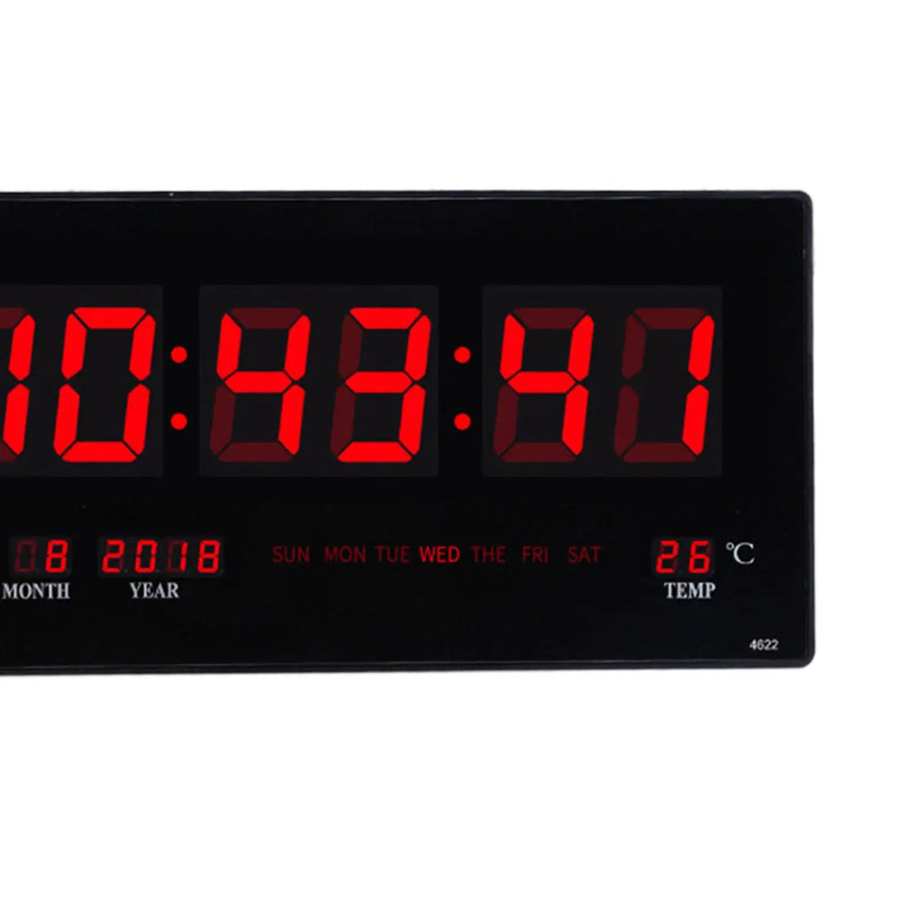 Silent LED Wall Clock – Date, Temperature & Night Display
