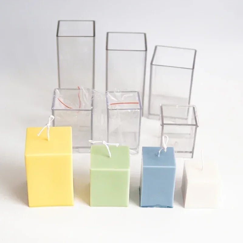 3D Square Column Candle Mold – DIY Plastic Candle Making Kit