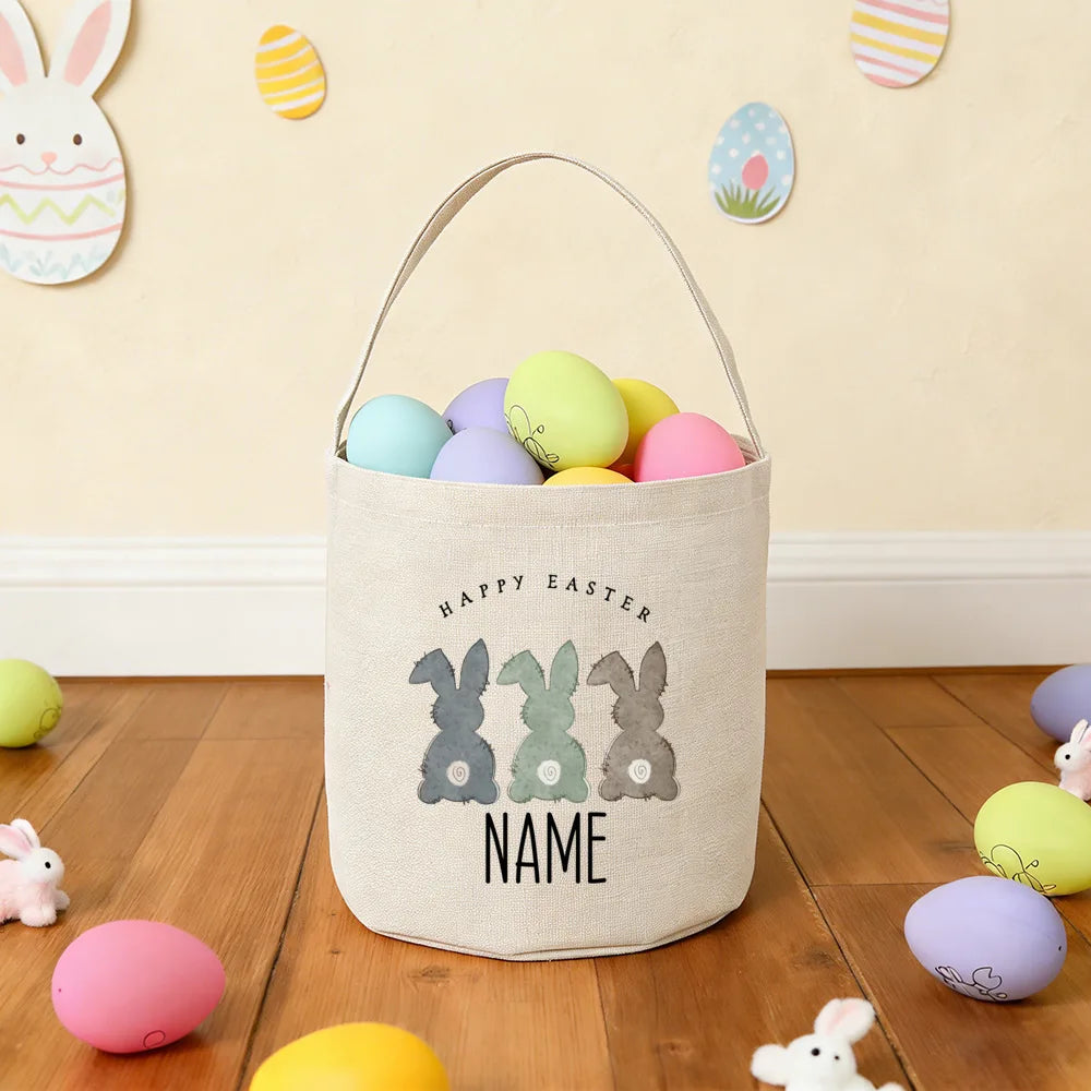 Personalized Easter Bunny Basket for Kids – Custom Name Gift