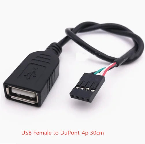 USB Female Terminal DuPont Adapter Extension Cable 30CM 4P