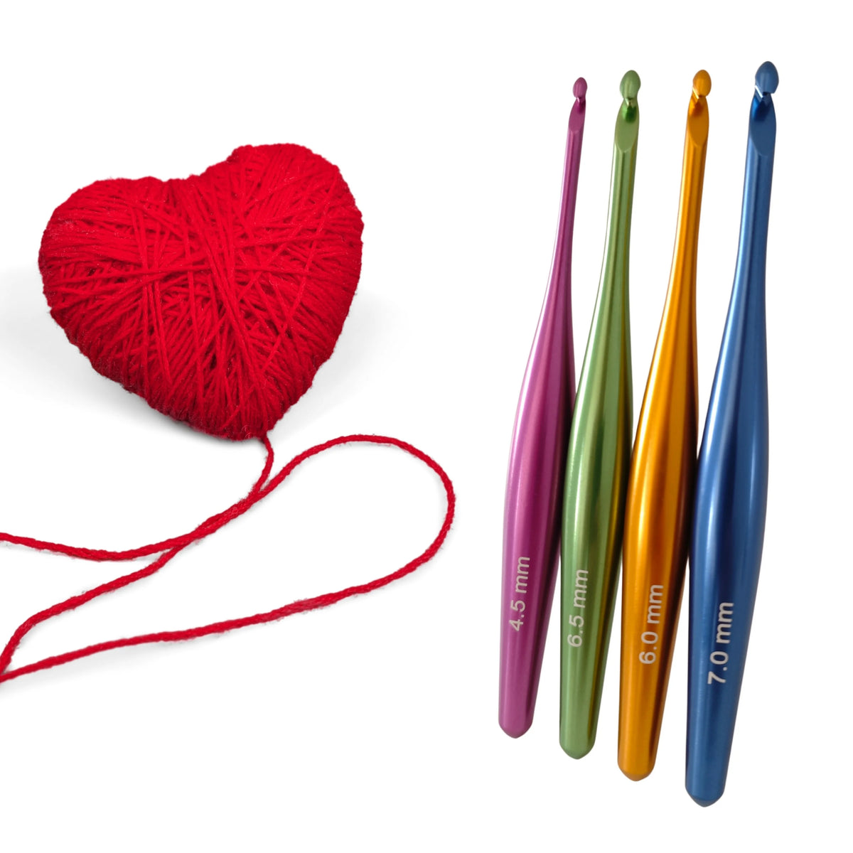 9-Piece Aluminum Crochet Hook Set with Ergonomic Handles & Case