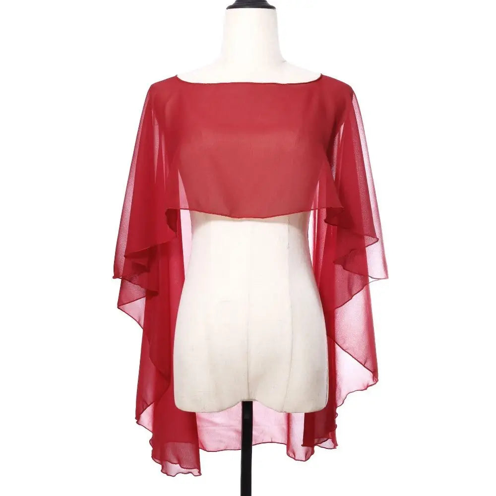 Women's Chiffon Shawl Wrap – Lightweight Wedding Cape & Scarf