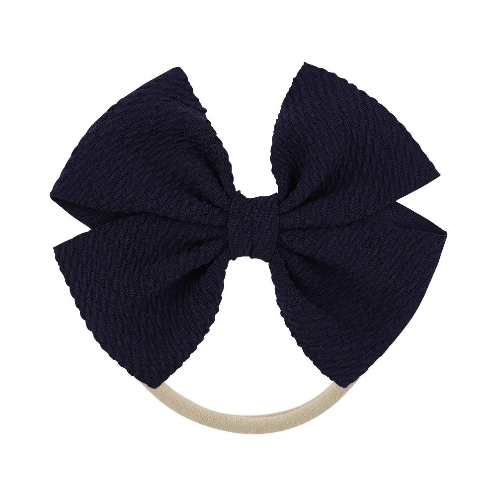 12-Pack Grosgrain Ribbon Hair Bows – Elastic Ponytail Holders