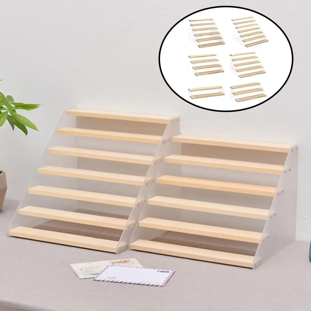 Wooden Acrylic Tiered Display Riser Stand – Up to 7 Layers