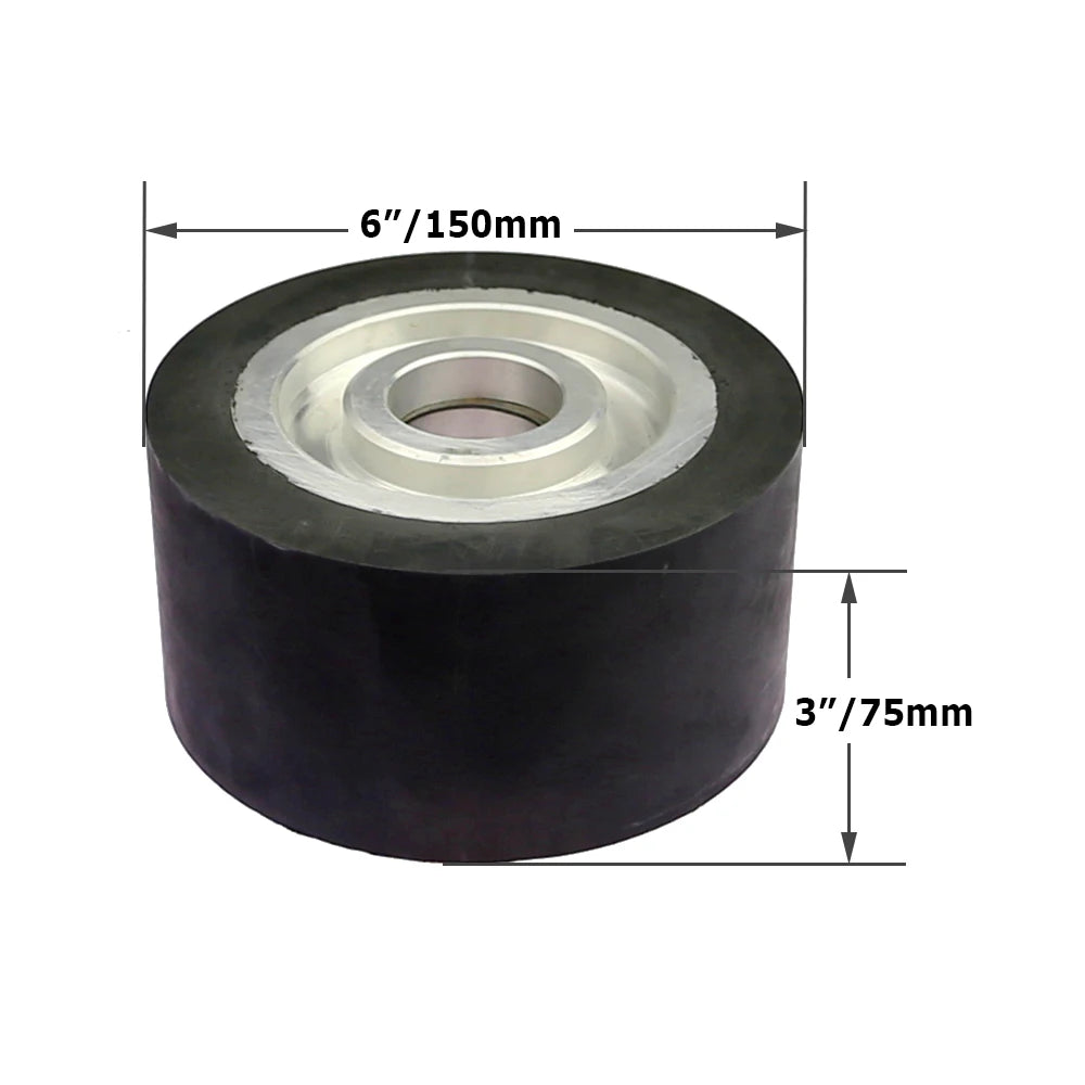 150×75mm Rubber Contact Wheel for Belt Grinder – 6203 Bearing