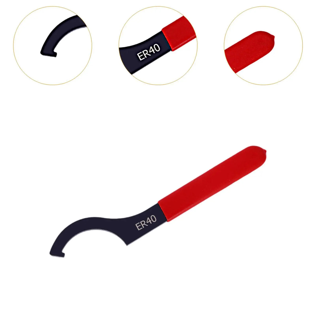 C Hook Spanner Wrench – Carbon Steel ER40 Collet Chuck Tool