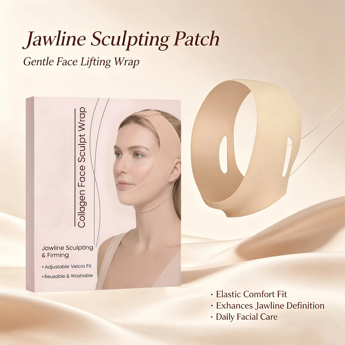 Adjustable Jawline Firming Band – Face Sculpting Chin Wrap