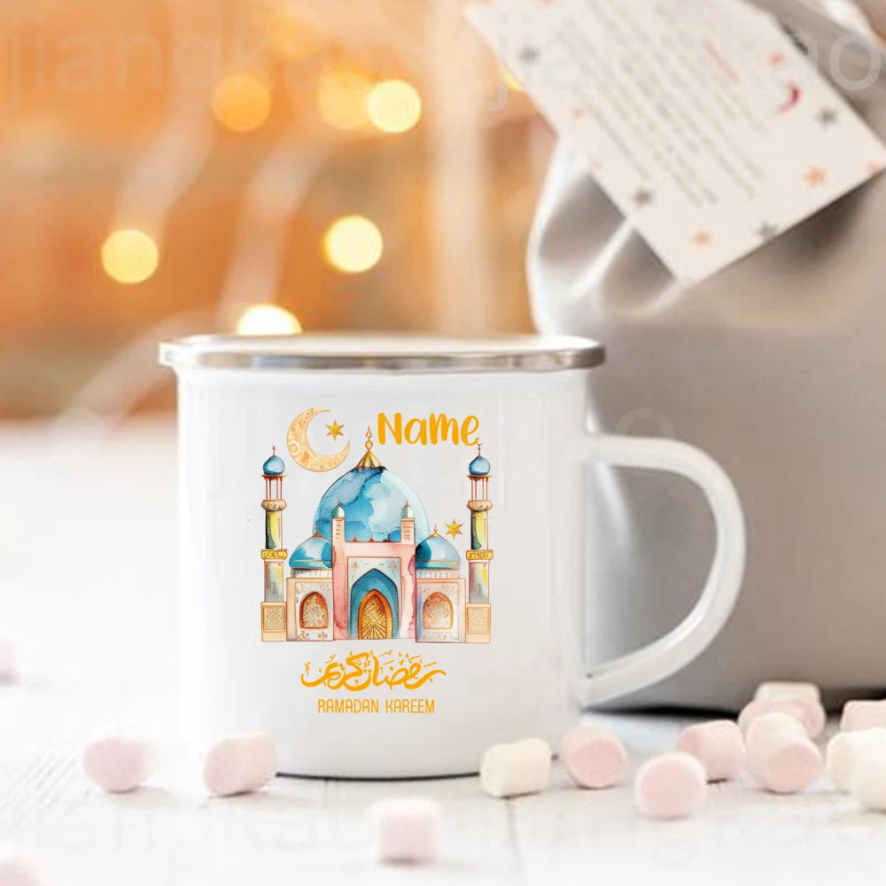 Personalised Ramadan Kareem Enamel Mug | Custom Name Eid Gift