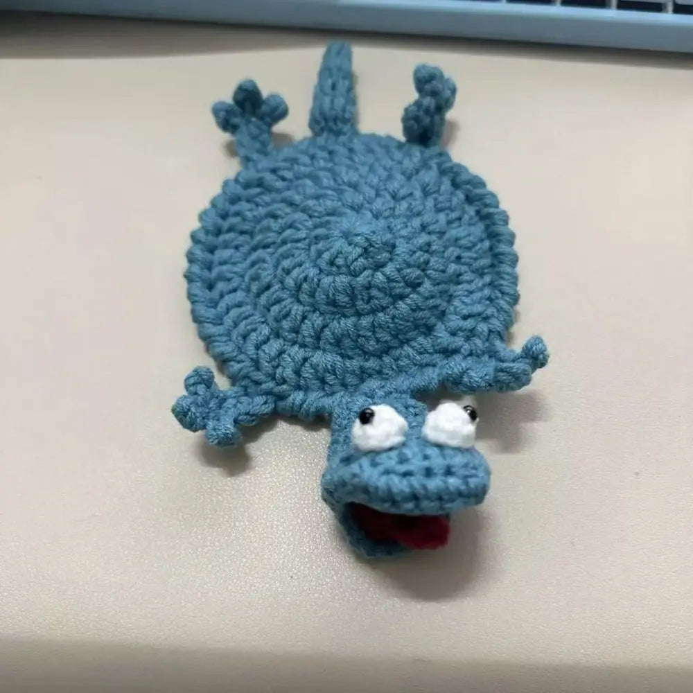 Handmade Crochet Animal Coaster – Knitted Cotton Drink Mat