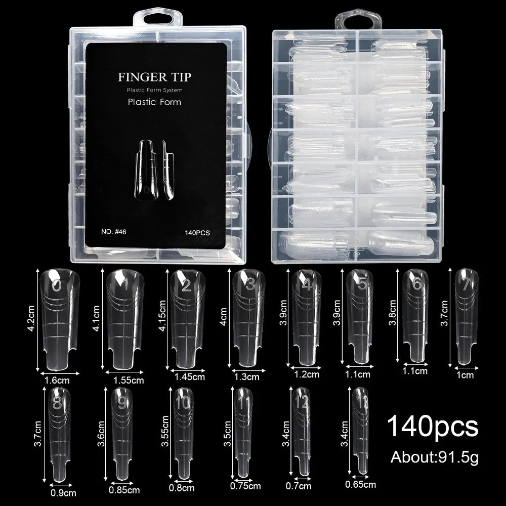 Reusable Gel Dual Nail Forms – 14 Sizes, 70/140/150 Pcs