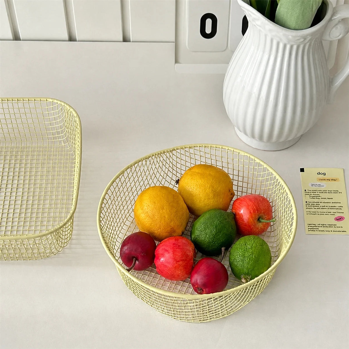Iron Mesh Desktop Storage Basket – Office & Home Organizer