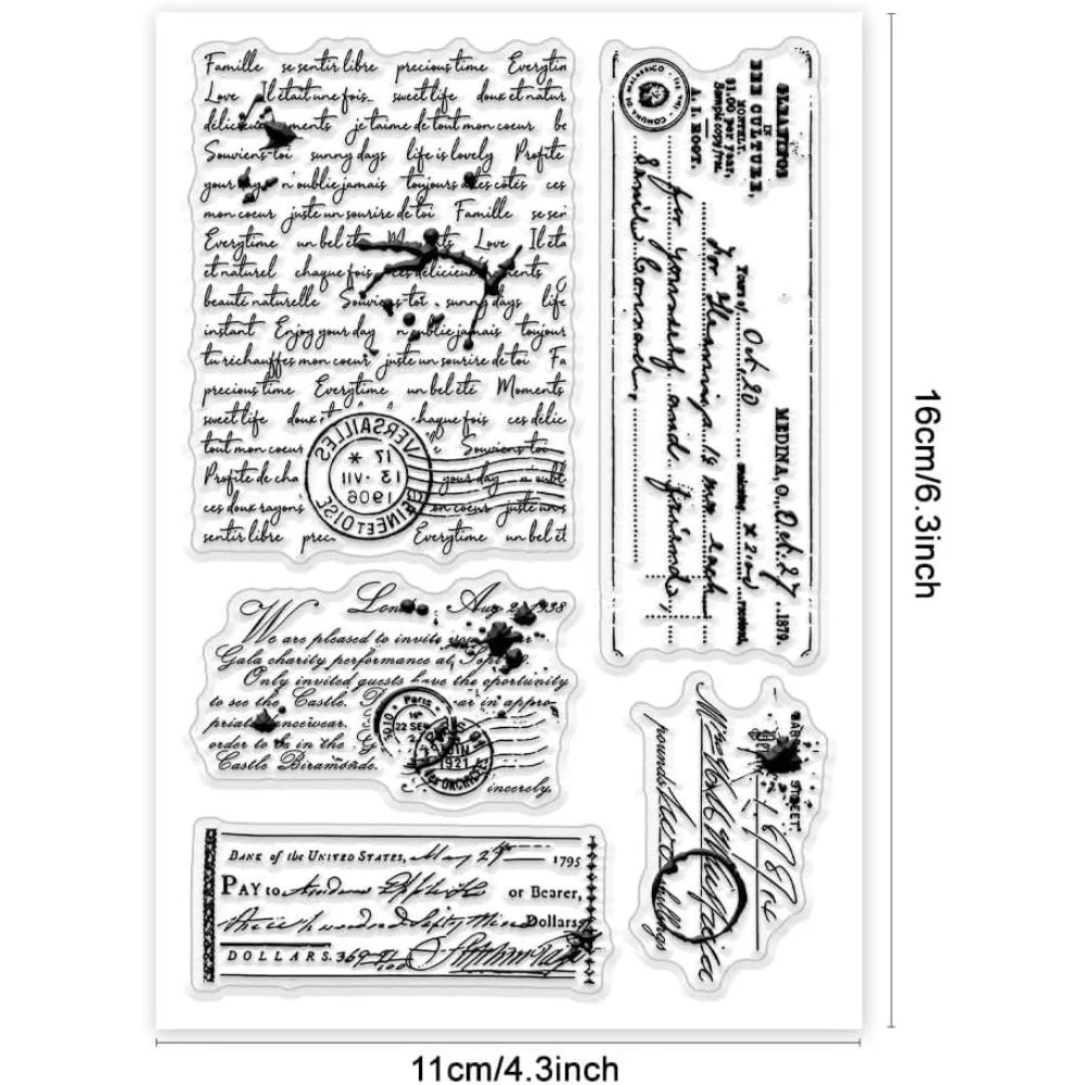 Vintage Clear Stamp Set – DIY Scrapbooking & Letterhead