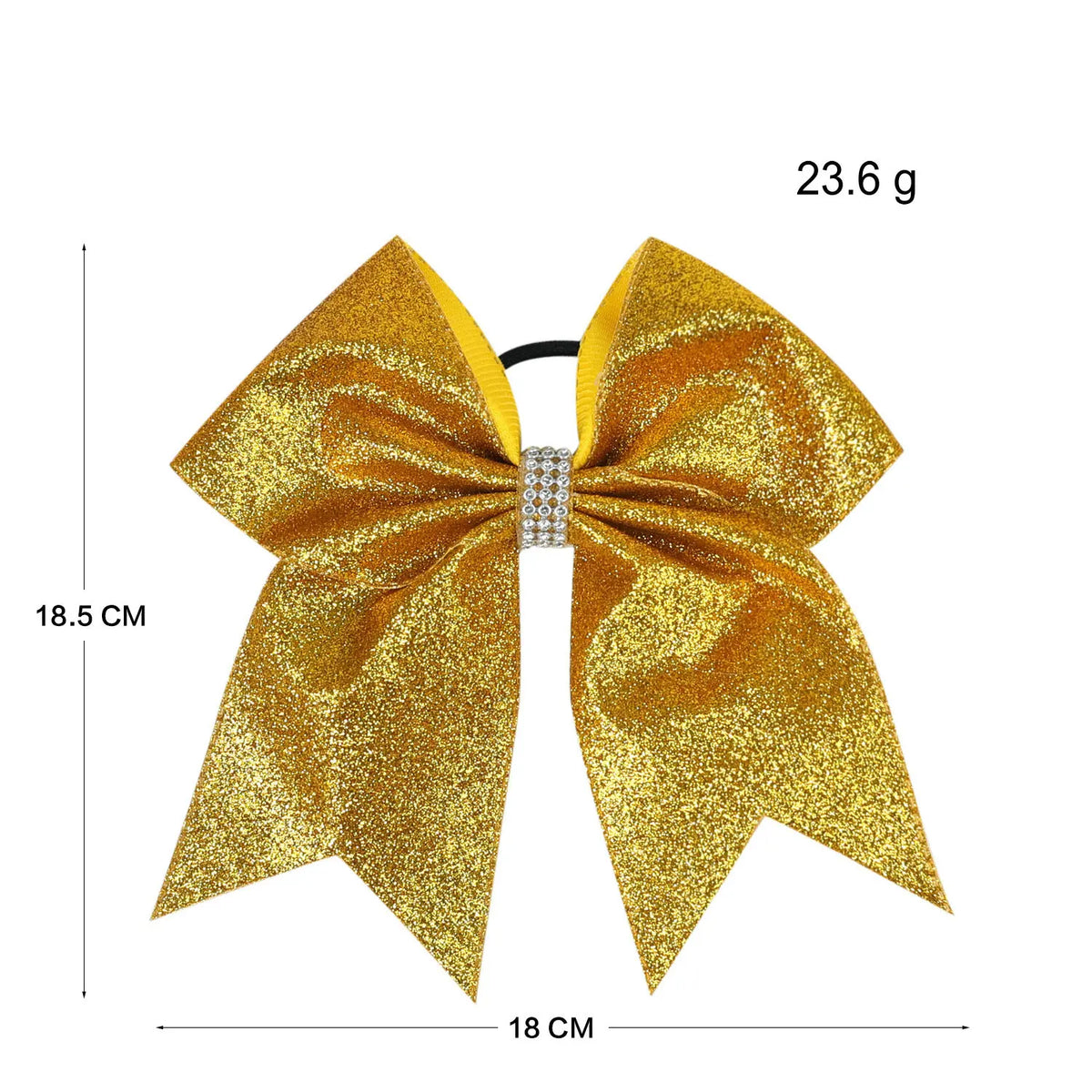 12-Pack Glitter Grosgrain Cheerleading Hair Bows for Girls