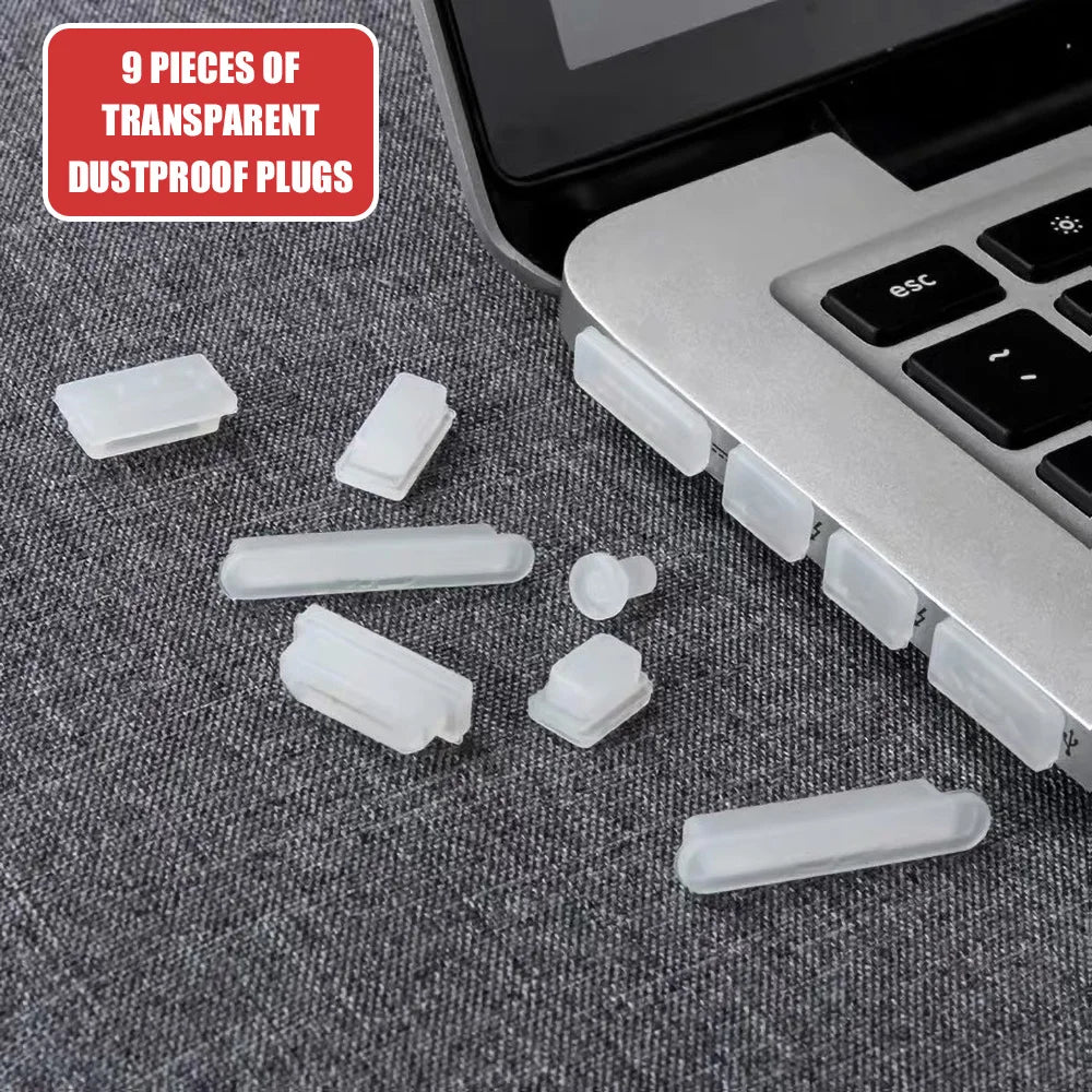 9-Piece Silicone USB Dust Plugs for Laptop & Notebook Ports