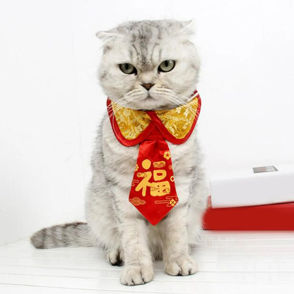 Festive Plaid Bowknot Cat Collar – Holiday Pet Neck Strap
